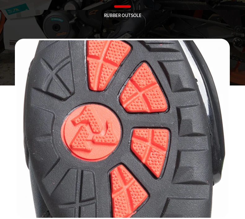 Motorcycle Road Racing Boots Professional Biker Shoes Motorbike Long Riding Protective Gear Shift Microfibe Leather boot