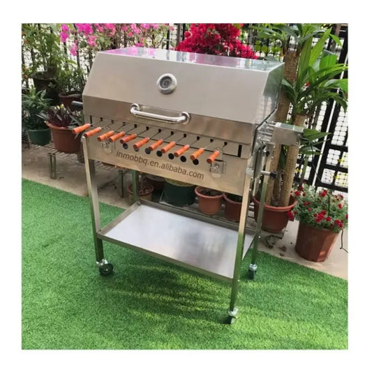 Garden Outdoor Charcoal BBQ Cyprus Rotisserie Grill with Hood