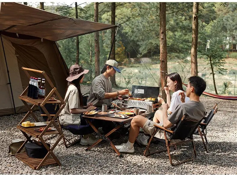 Naturehike Outdoor Portable Folding BBQ Grill Camping Enamel Charcoal Stove Ultralight Travel Picnic 4-8 Person Barbecue Stove