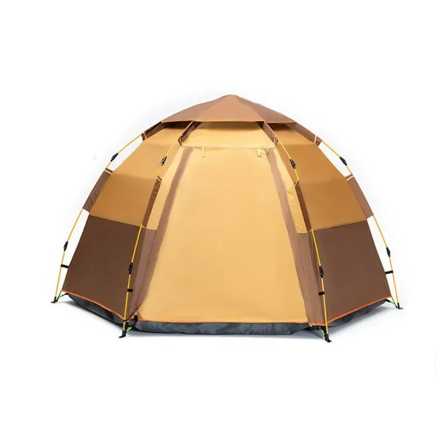 Fully Automatic Double Dec ker Hexagonal Tent for 3-4 People Camp ing Rain Proof Camping, Quick Opening Beach