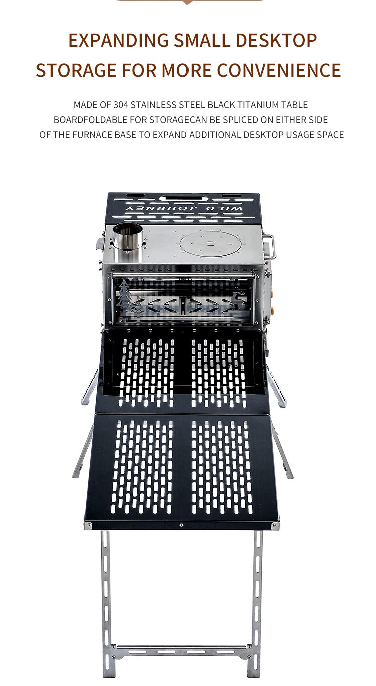 Firewood Stove Tent Heater Wood Furance Pellet Stove Brazier Grill Outdoor Camping Stove Portable Tent Heating Drawer Oven New