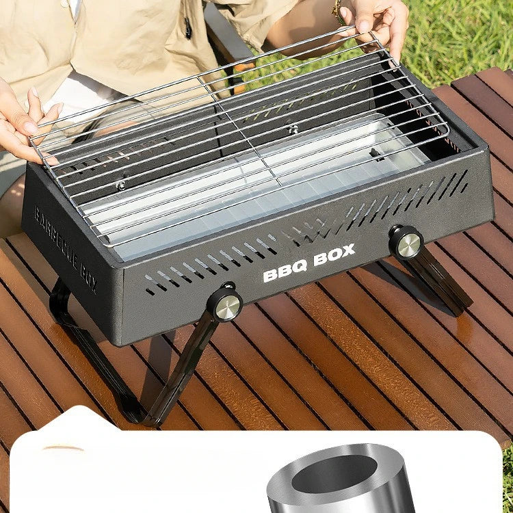 Portable BBQ Grill Stove - Outdoor Camping Cookware, Smokeless Charcoal Grill for Garden, Picnic & Family Gatherings