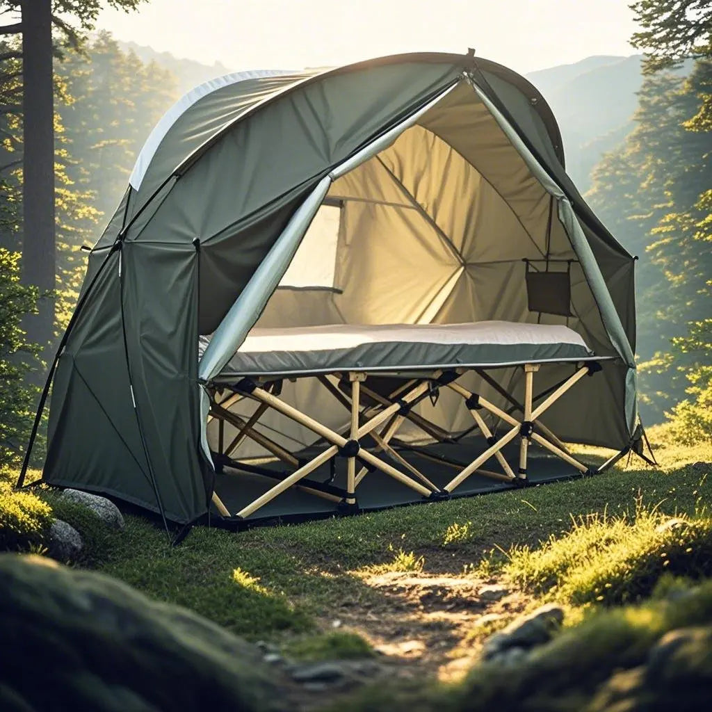 4-in-1 Camping Cot Tent, Backpacking 1 Person Camping Tent, Tent Cot Folding Off the Ground Tent,Fishing Tent,Sleeping Bed Tent