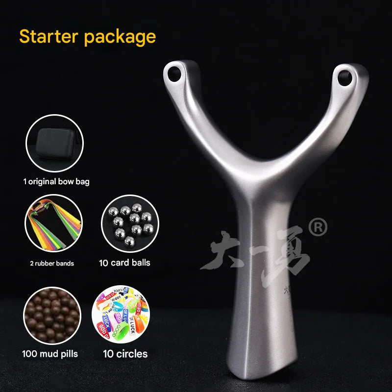 High Quality Hunting Stainless Steel Slingshot With Flat Rubber Band Outdoor Sports Hunting Shooting Catapult Accessories