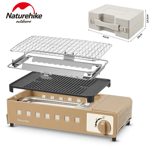 Naturehike Camping Gas Stove Burner 2300W Strong Fire Cooking Furnace Outdoor Picnic Barbecue Fry Grill Boil Pot Pan Portable