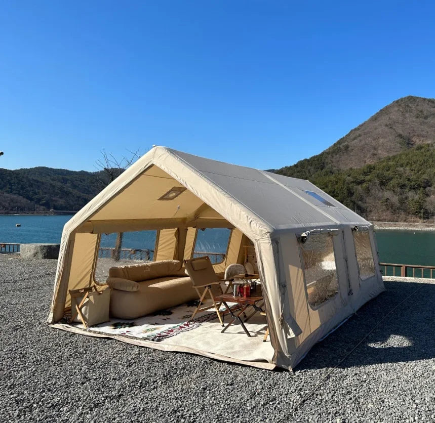 Luxury Inflatable Picnic Dome Tent, Outdoor Family Camping, Green, 17.2