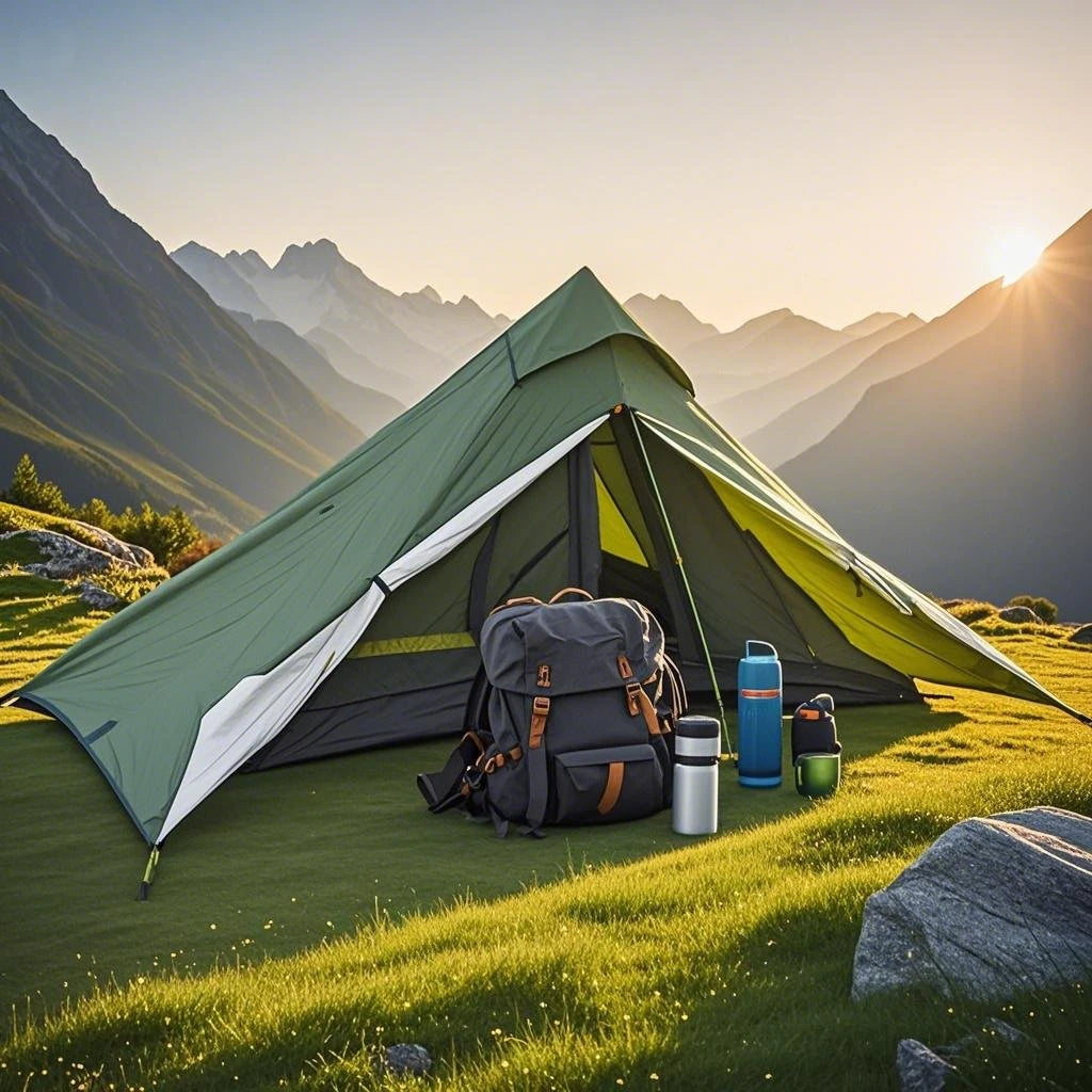 1-Person Ultralight Trekking Pole Tent - Pyramid Design, Waterproof PU4000, 2-Layer Mesh for Backpacking/Hiking, Without Pole