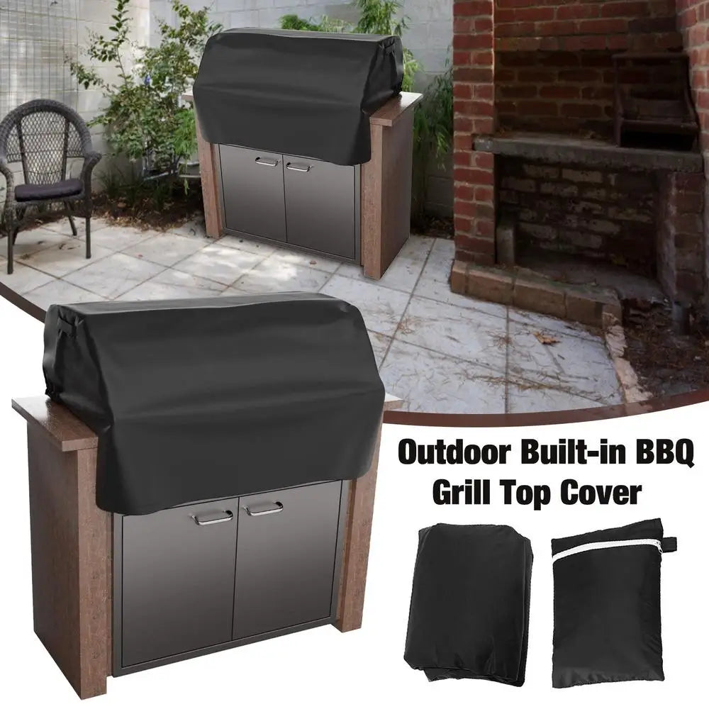 Waterproof Windproof Grill Covers For Built-In Barbecue Grill Top With Waterproof Coating Outdoor BBQ Grill Top Windproof Covers