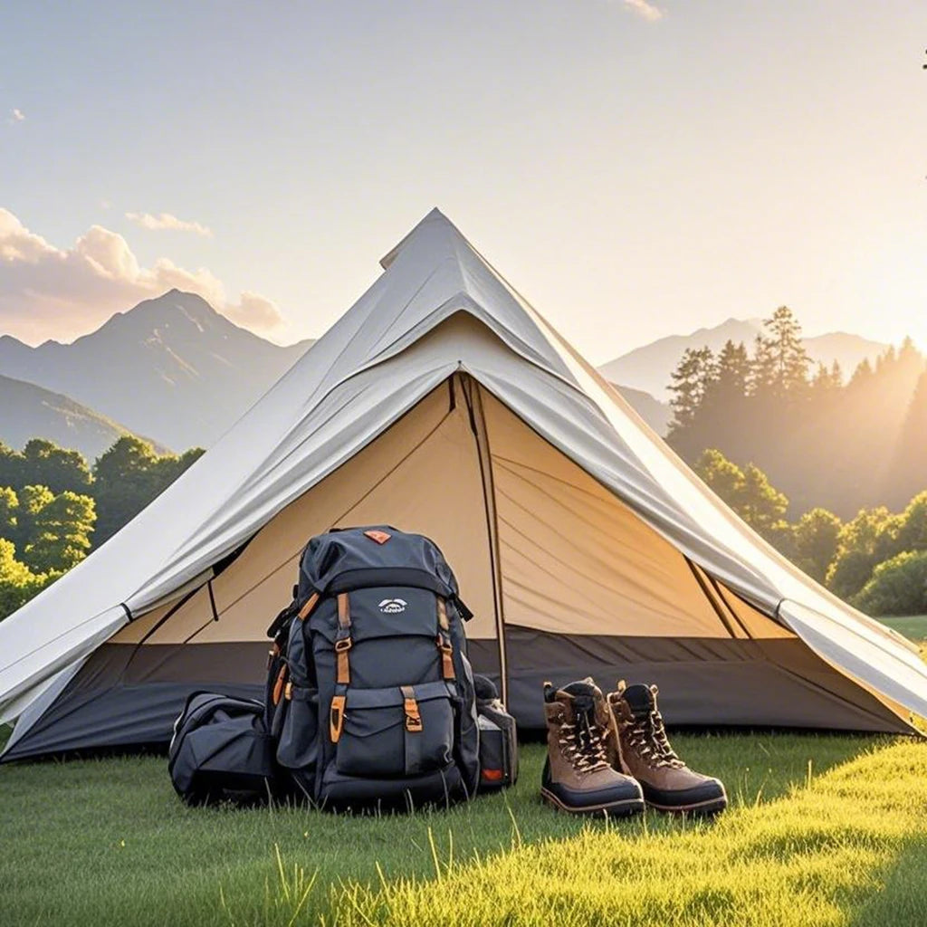 1-Person Ultralight Trekking Pole Tent - Pyramid Design, Waterproof PU4000, 2-Layer Mesh for Backpacking/Hiking, Without Pole