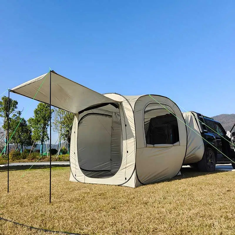 Pop-up SUV Camping Tent: 4 Person Instant Easy Setup Family Tent Connected to Vehicles to Achieve the Freedom of Heat&Cooling