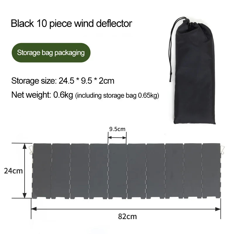 10 Plates Foldable Gas Stove Windshield Outdoor Camping Picnic Cooking Burner Windproof Screen Camping Outdoor Stove Wind Shield