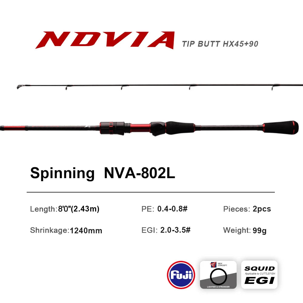 PURELURE NOVIA Squid Rod Surf Casting Squid Rod Bait Wooden Rod EGI Rod Squid Jig Lure Big Tail Squid Cuttlefish
