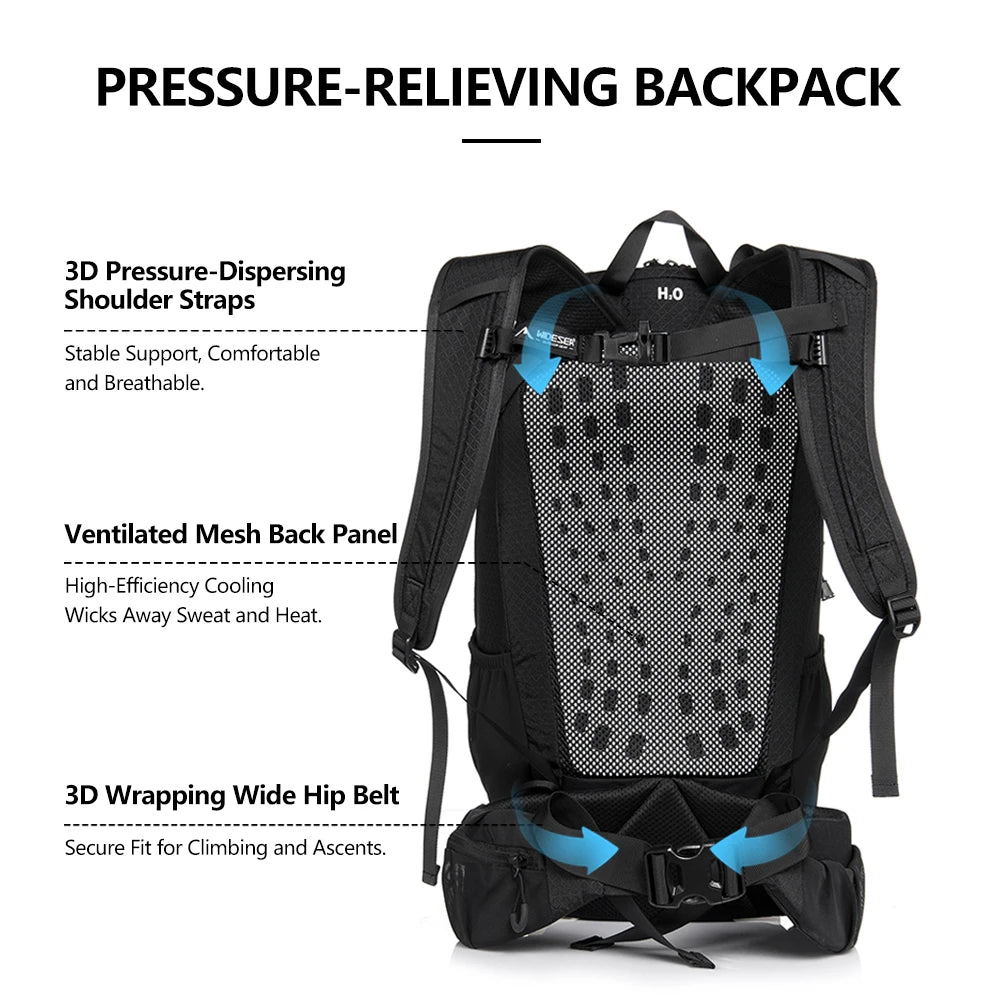 Widesea Camping Climbing Backpacks Sports Waterproof Shoulder Bag Tool Accessories Travel Backpack Camping Equipment Supplies