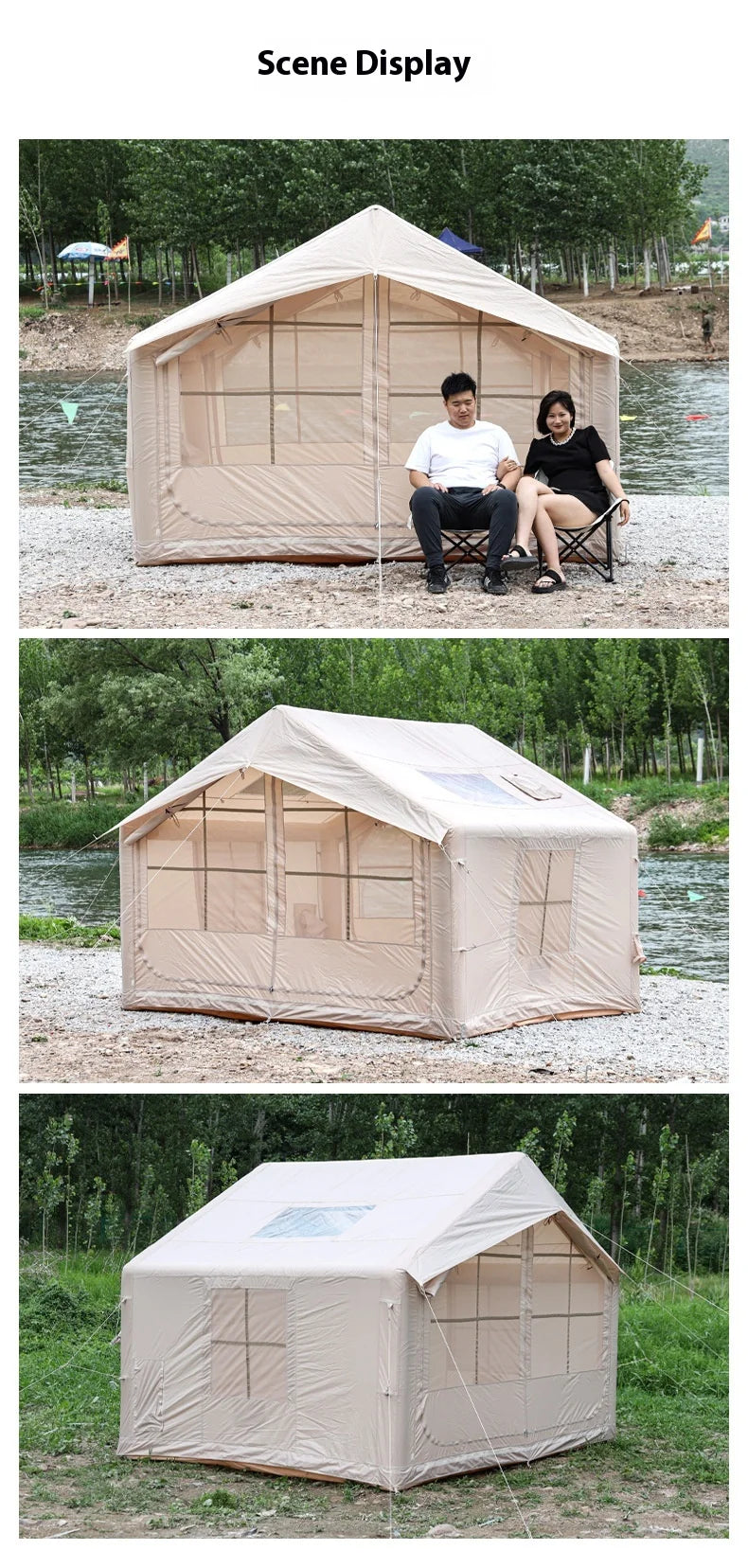 Automatic Inflatable Camping Tent Quick Setup Sunshade Waterproof Windproof for Outdoor Travel