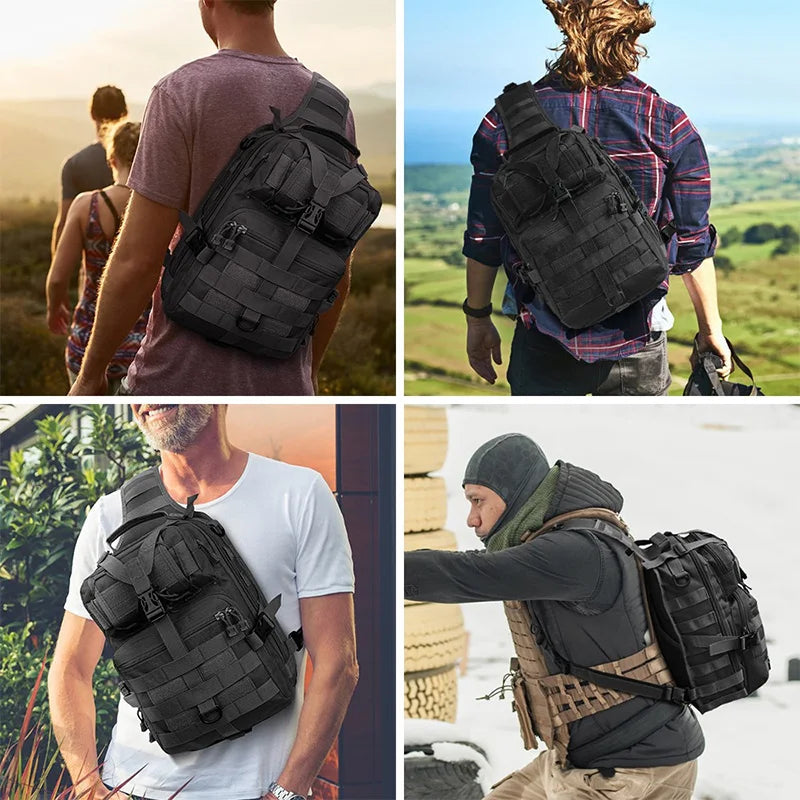 Tactical Sling Backpack Versatile Chest Bag Waterproof EDC Rucksack Bag for Outdoor Hiking Camping