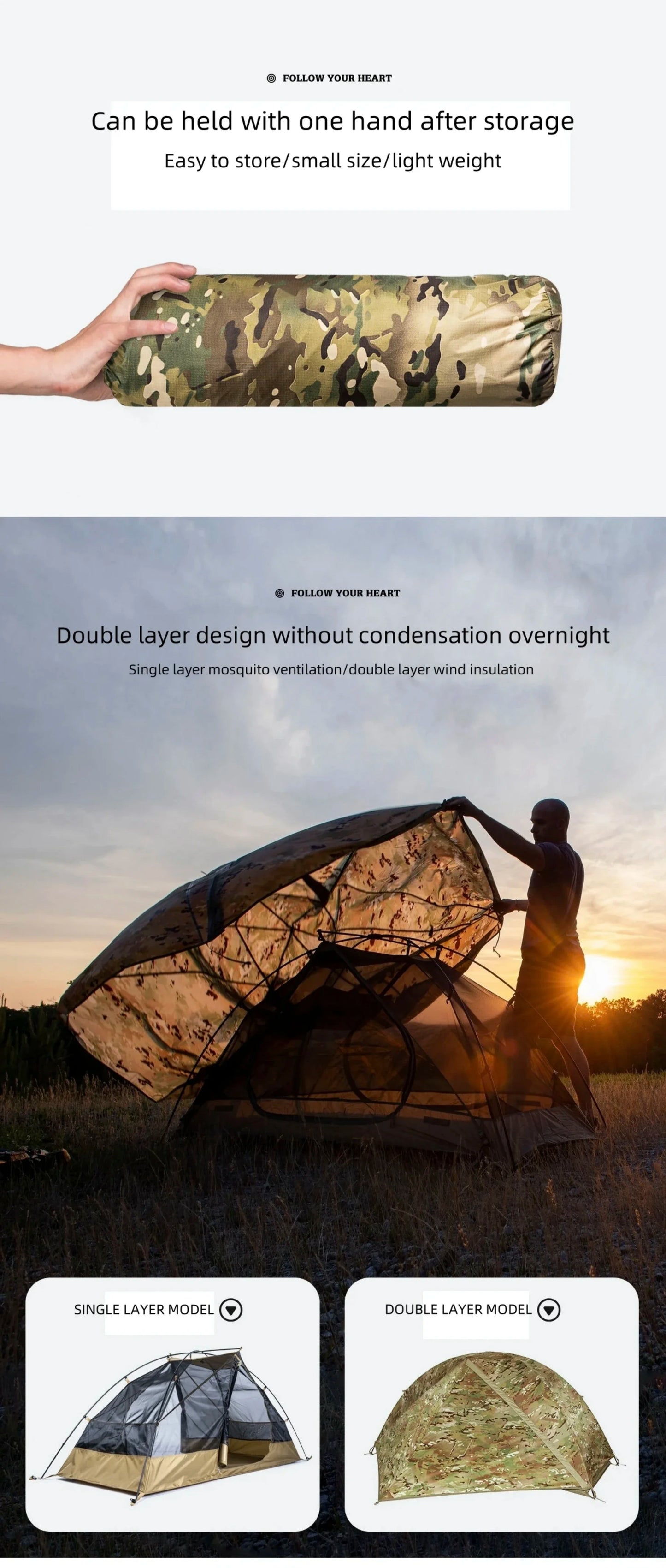 Ultra-Lightweight 1.8KG Military Tent Waterproof Windproof Quick Setup Backpack Tent for Camping Hiking Beach Backpacking