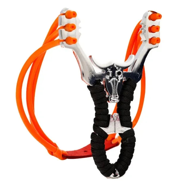 Powerful Alloy Slingshot Set Steel Balls Catapult Slingshot Bow Bag with 2 Rubber Bands Outdoor Hunting