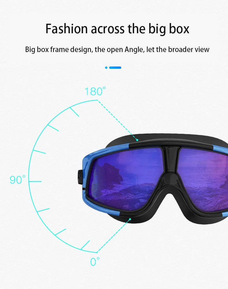 New Fashion Large Frame Swimming Goggles for Women Man HD Antifog Glasses Adult Manufacturer Direct Wholesale