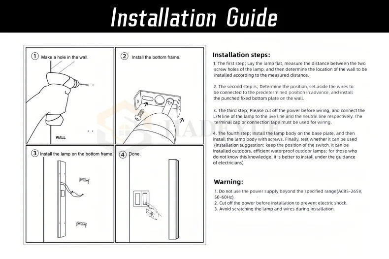 Waterproof LED long wall light ip65 outdoor lighting garden country house balcony light interior wall bedroom living room light