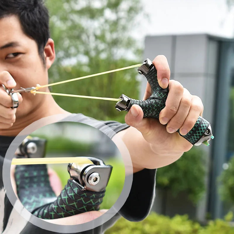 New Pulley Slingsshot for Hunting, Professional Sling Shot with Catapult Rubber Tubing, High Velocity Slingshot with Pulleys