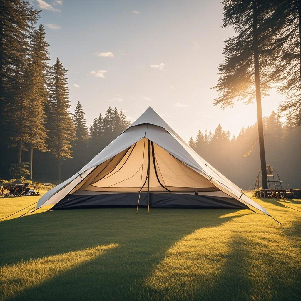 1-Person Ultralight Trekking Pole Tent - Pyramid Design, Waterproof PU4000, 2-Layer Mesh for Backpacking/Hiking, Without Pole