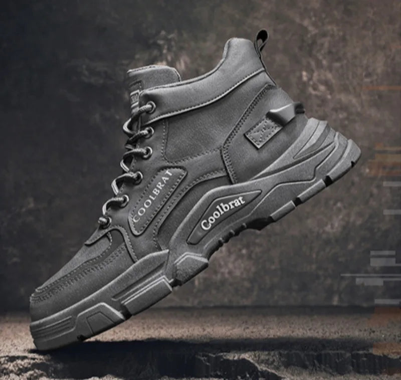 2024 Men's Boots Casual Shoes Winter Leather Designer Luxury Ankle Boots Platform Work Safety Shoe Sports Shoes Men's Boot Botas