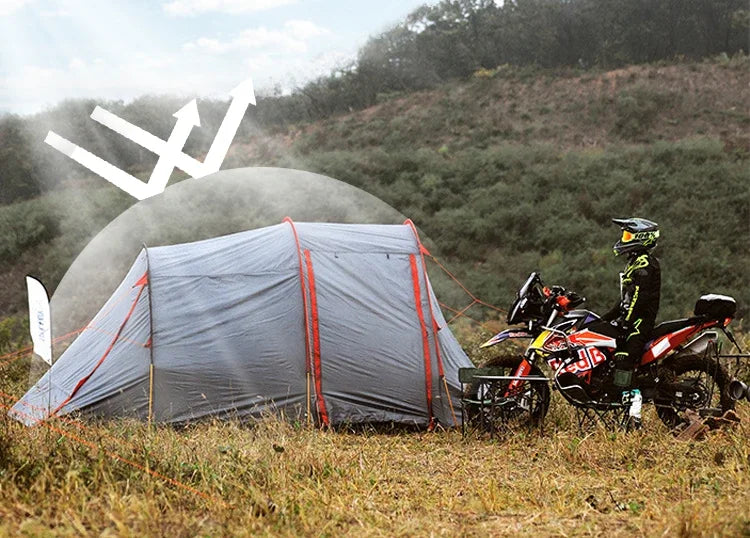 1 - 2 Person Tent  Camping Travel Tent Motorcycle Waterproof and Windproof Strong Outdoor Trekking Fast Delivery Ultralight