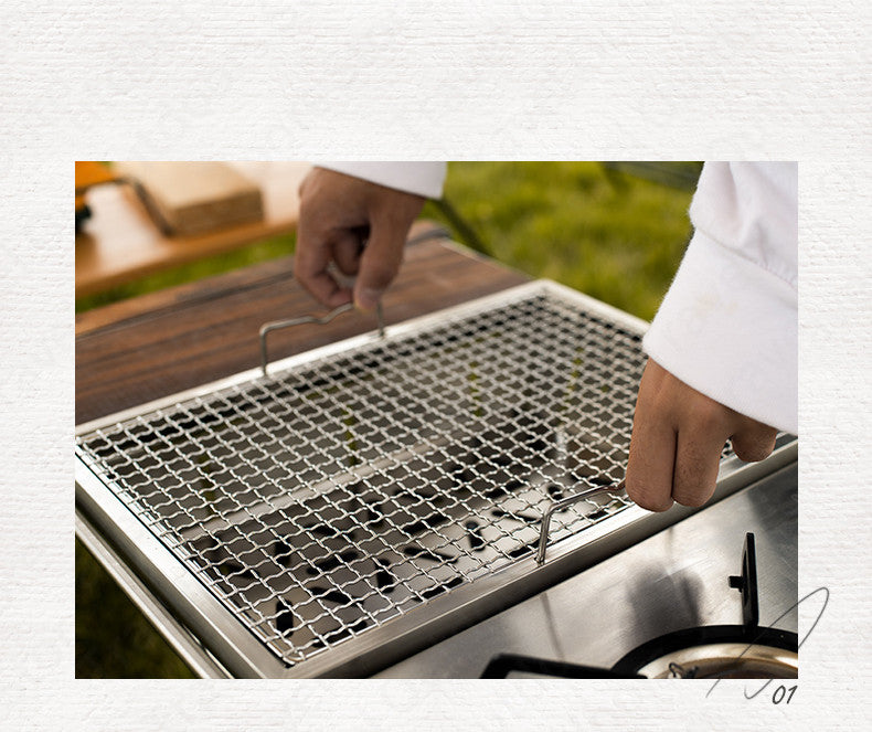 Naturehike IGT Outdoor Folding BBQ Grill Stainless Steel Embedded Oven Portable Stove Camping Picnic Tool Barbecue Accessories