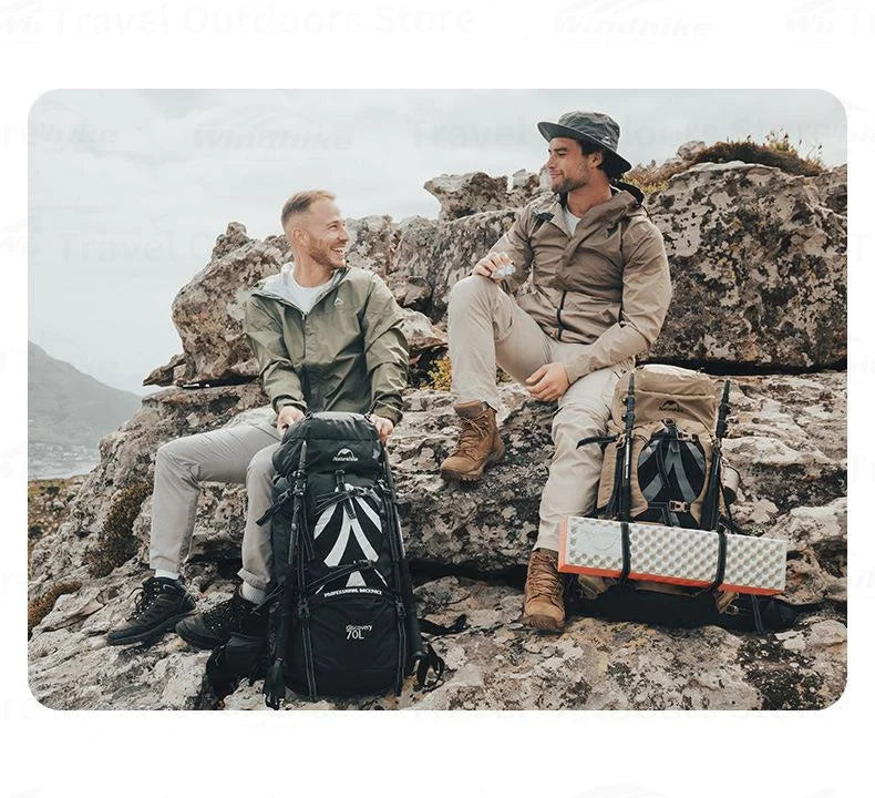 Naturehike Outdoor Backpack 70+5L Large Capacity Trekking Bag Backpack 420D Nylon Camping Hiking Travel Backpack With Rain Cover