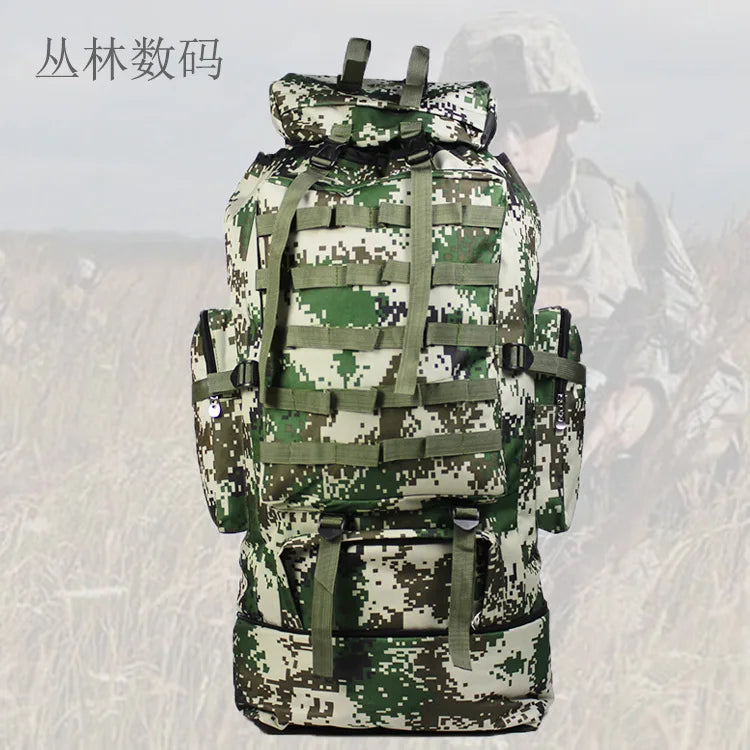 70-100L Outdoor Camping Travel Sports Backpack Military Camo Tactical Bag Large Capacity Waterproof Hiking Mountain Climbing Bag