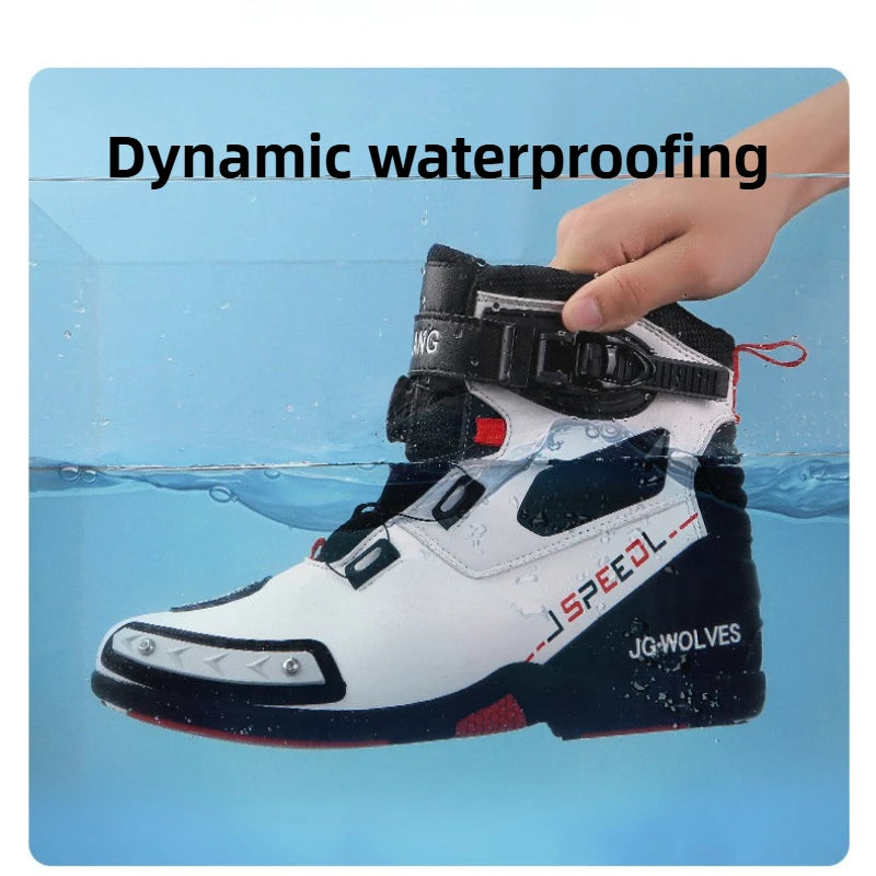 Motorcycle Boots Man Leather Motos Riders Protective Motocross Boots Waterproof Non-slip Motocross Mountain Racing Shoes