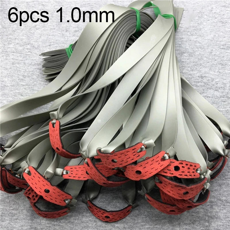 Outdoor Sports 6pcs 0.55-1.2 mm Rubber Band Powerful Hunting Accessories Flat Elastic Band For Slingshot Catapult Rubber Bands
