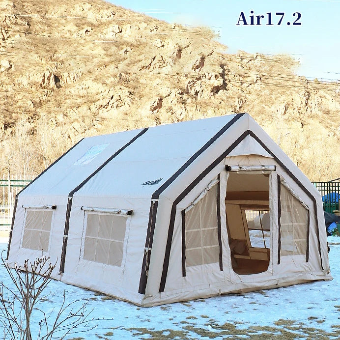 17.2㎡ Outdoor Camping Automatic Inflatable Tent with Air Column for Family Party 600D Oxford Cloth Material Marquee Waterproof