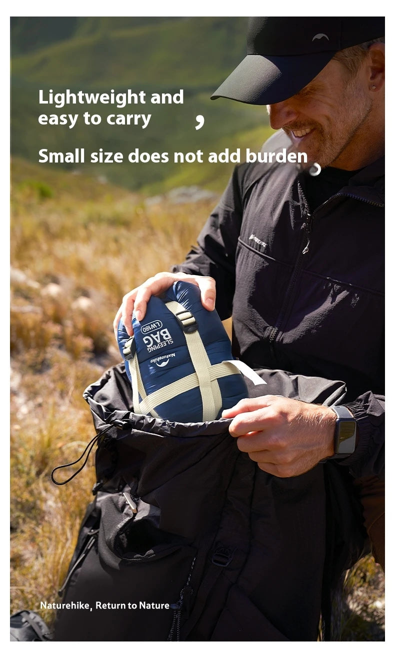 Naturehike 2025 New MINI Sleeping Bag 760g Ultralight Portable Splicing Summer Quilt Outdoor Camping Hiking Cotton Sleeping Bag