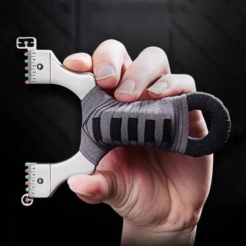 High Quality Hunting Shooting Slingshot Stainless Steel Great Power Catapult with Flat Rubber Band Outdoor Sport Competition