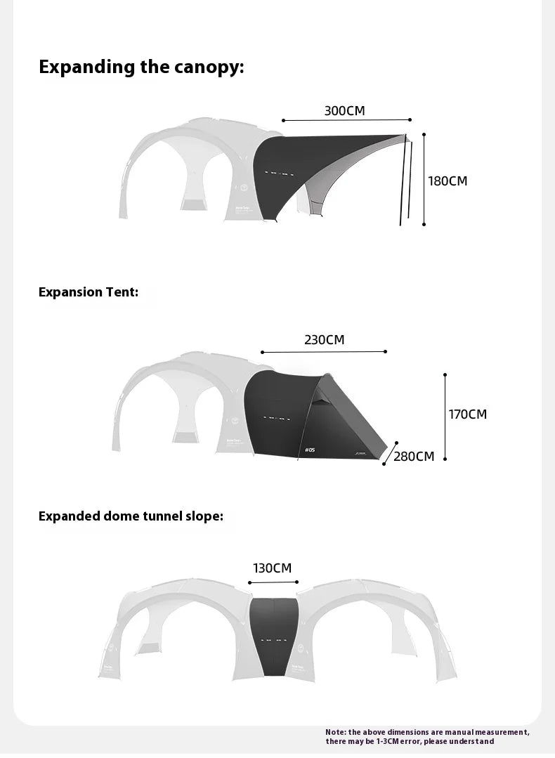 Mountain Fun Tent Outdoor Dome Canopy Oversized Awning Sun Protection Camping Equipment Camping Windproof Can Expand The Dome