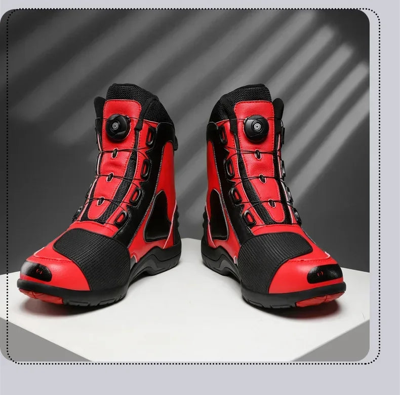 Non-slip  Motorcycle Protective Rubber Soles Boots Casual Motorcycle Boots Men's Leather Boots Motorcycle Riding Shoes