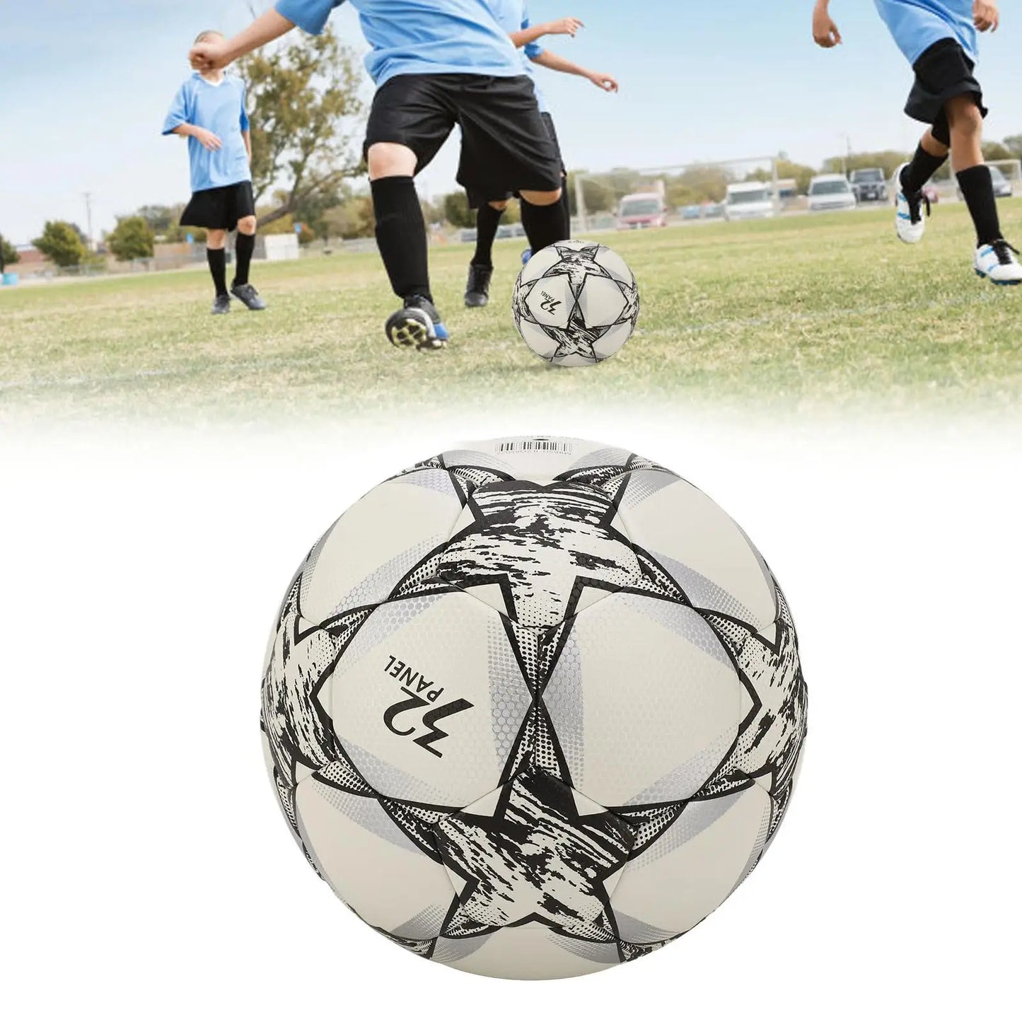 High Elasticity Size 5 PU Leather Soccer Ball Lightweight Kick Resistant for indoor Use Cool Design for kids