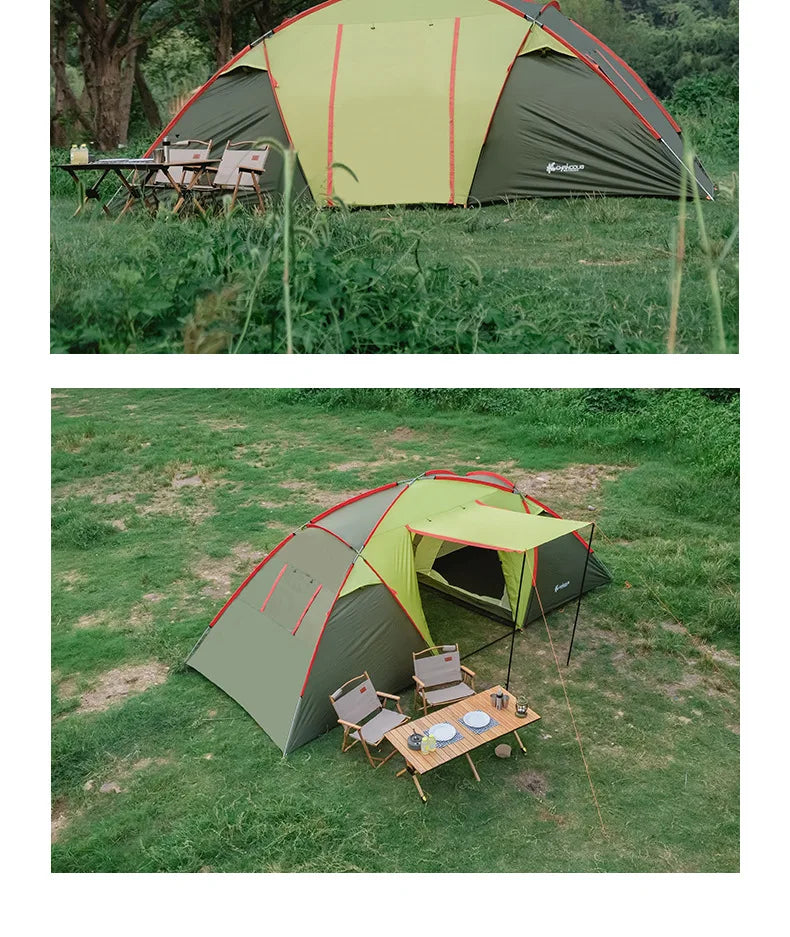 Tunnel Tent Outdoor Two Rooms and One Hall Thickened Windproof and Rainproof Tent Camping Sun Screen Tent душевая палатка