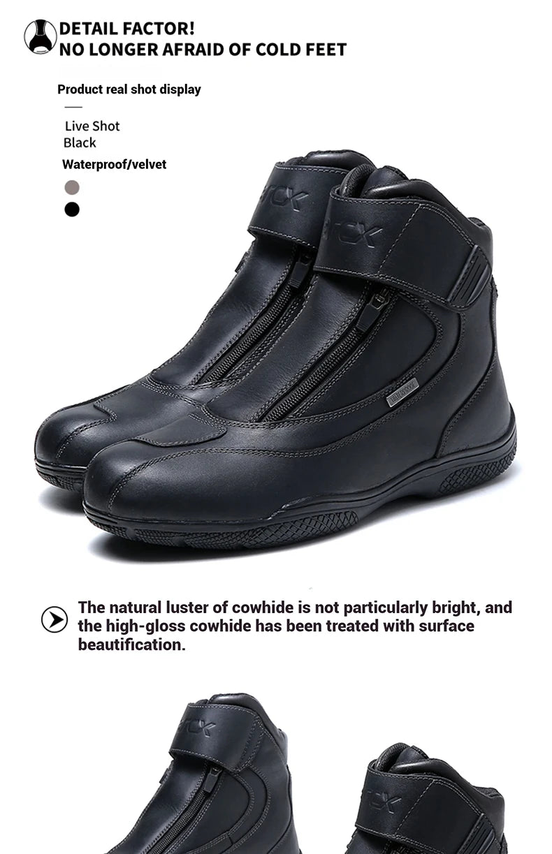 ARCX Waterproof Cow Leather Motorcycle Boots for Men Racing Riding Motorbike Shoes Protective Gear Durable Safety Footwear