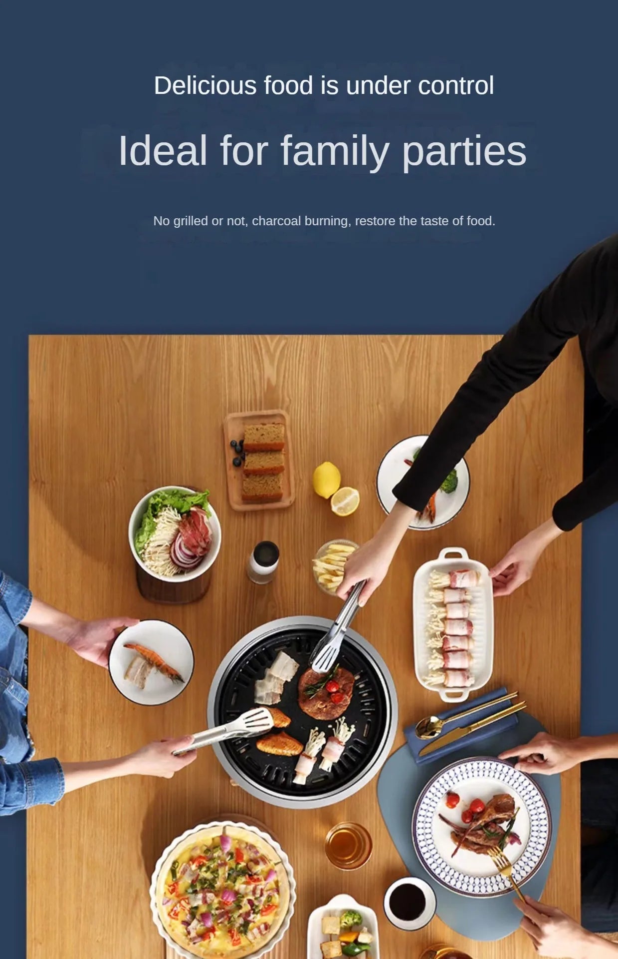 Stainless Steel Korean Barbecue Grill Round Household Commercial Camping Party Charcoal Grill Portable Charcoal Barbecue Grill