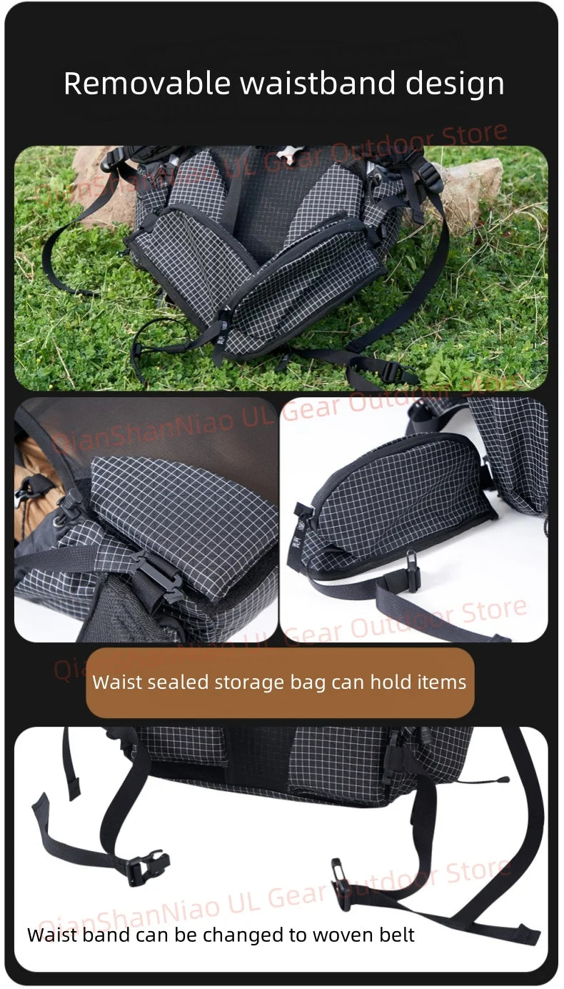 Asta Gear Jianshan UHMWPE Backpack Outdoor Ultralight Backpack Camping Hiking Mountaineering DCF Traveling Backpack