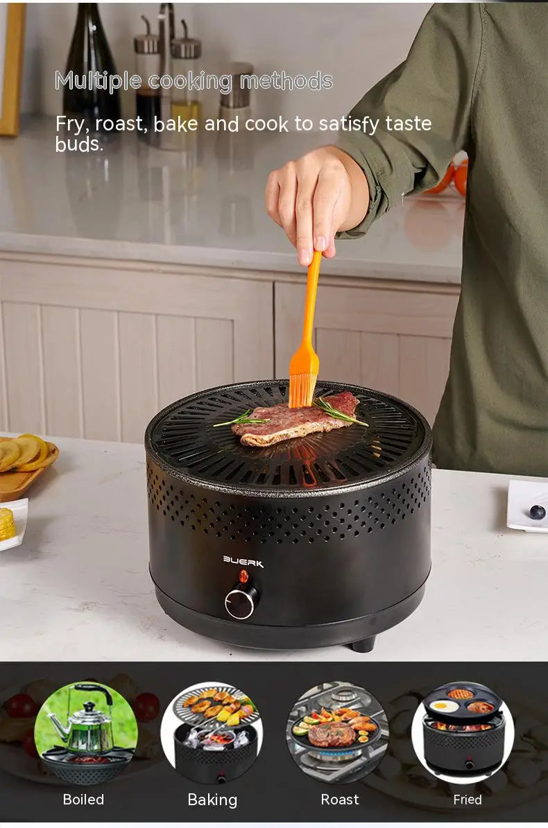 Outdoor BBQ barbecue stove multifunctional portable mini stainless steel adjustable firepower household charcoal barbecue stove