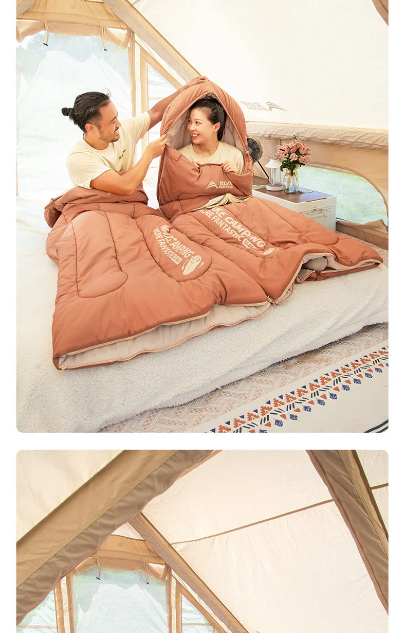 Sleeping bag for all seasons, suitable for adults, outdoor camping, overnight use, car use, and siesta, dual-purpose with warm