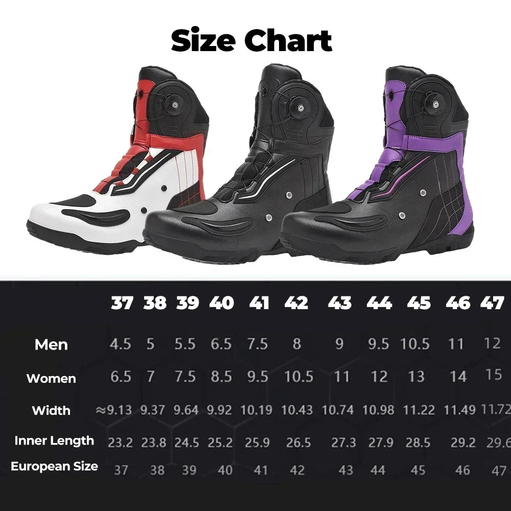 Motorcycle  Ankle Boots Racing Shoes Men Riding Durable Anti-Slip Grip Anti-kick protection Quick Lock moto Equipment Motorbike