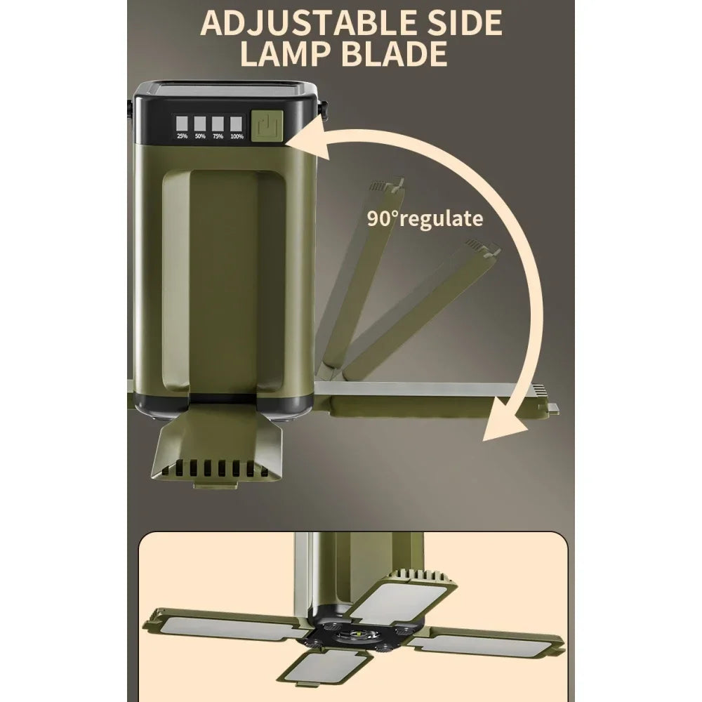 2000mAh Solar Camping Light Foldable Portable Tent Light with Intelligent Display Outdoor Hanging Light