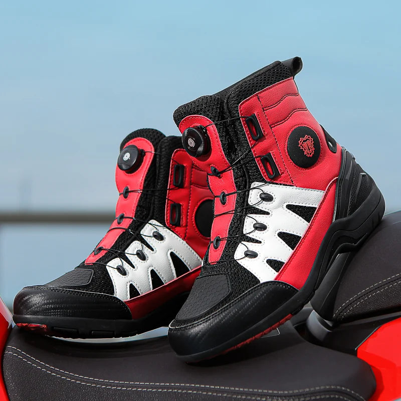 Motorcycle Shoes Riding Men Boots Motorcycle Casual Shoes Microfiber Waterproof Anti-slip Outdoors Travel Equipment Sneakers