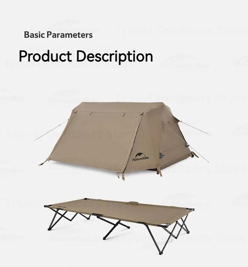 Naturehike A-Type Automatic Tent 1-2P Get Off The Ground Riverside Fishing One Touch Tent Quick Open Camping Bed Tent Waterproof