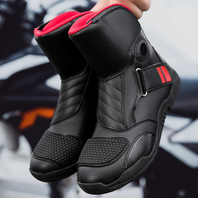 New Motorcycle Boots Men Waterproof Motocross Riding Boot Men's Motorbike Shoes Breathable Anti-slip Motos Protective Boots