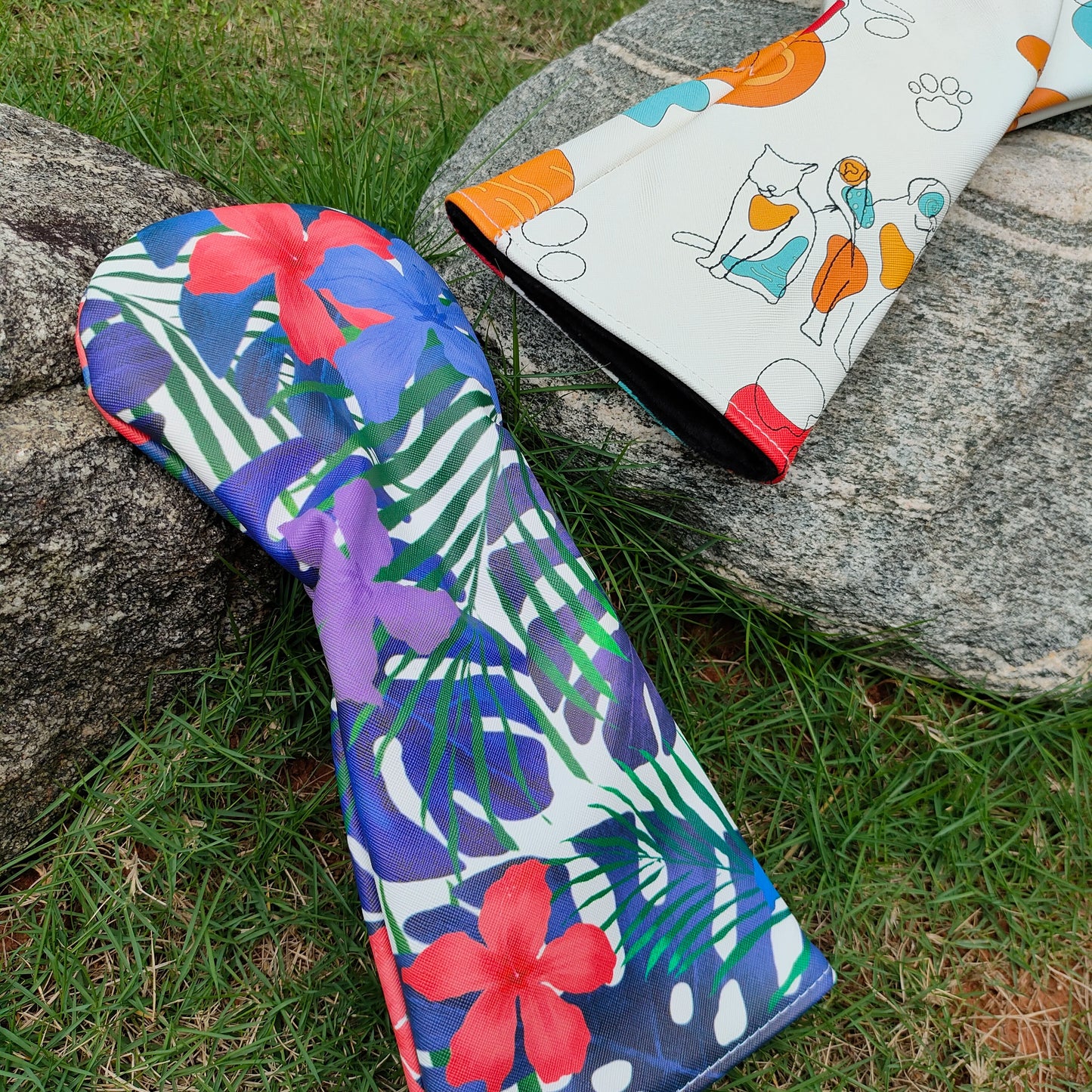 Golf Headcovers 1 Driver Covers Polyester Golf Club Head Cover Waterproof Black Velvet Lining Printing Accessories Soft Durable